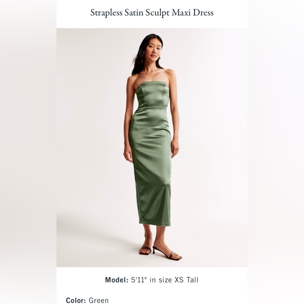 Abercrombie & Fitch Strapless Sculpt Maxi Dress size Small Tall